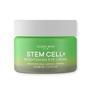 CLEAN SKIN CLUB Brightening Stem Cell+ Eye Cream - Reduces Dark Circles, Puffiness, Wrinkles - Improves Collagen & Elasticity - Hydrating Formula for Youthful Skin