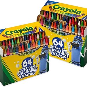 Crayola Washable Crayons - 64ct (2 Boxes), Bulk Crayons for Kids, Crayon Set, Coloring Book Crayons, Gifts for Kids & Toddlers