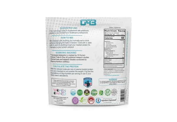 GENEPRO Gen 3 Protein Powder - 100% Flavorless, Lactose-Free, Gluten-Free, Non-GMO Whey Isolate Supplement - Image 2